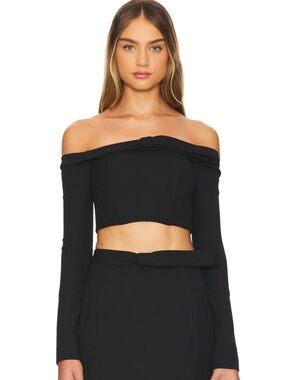 cult gaia Black Off-Shoulder Mini Dress